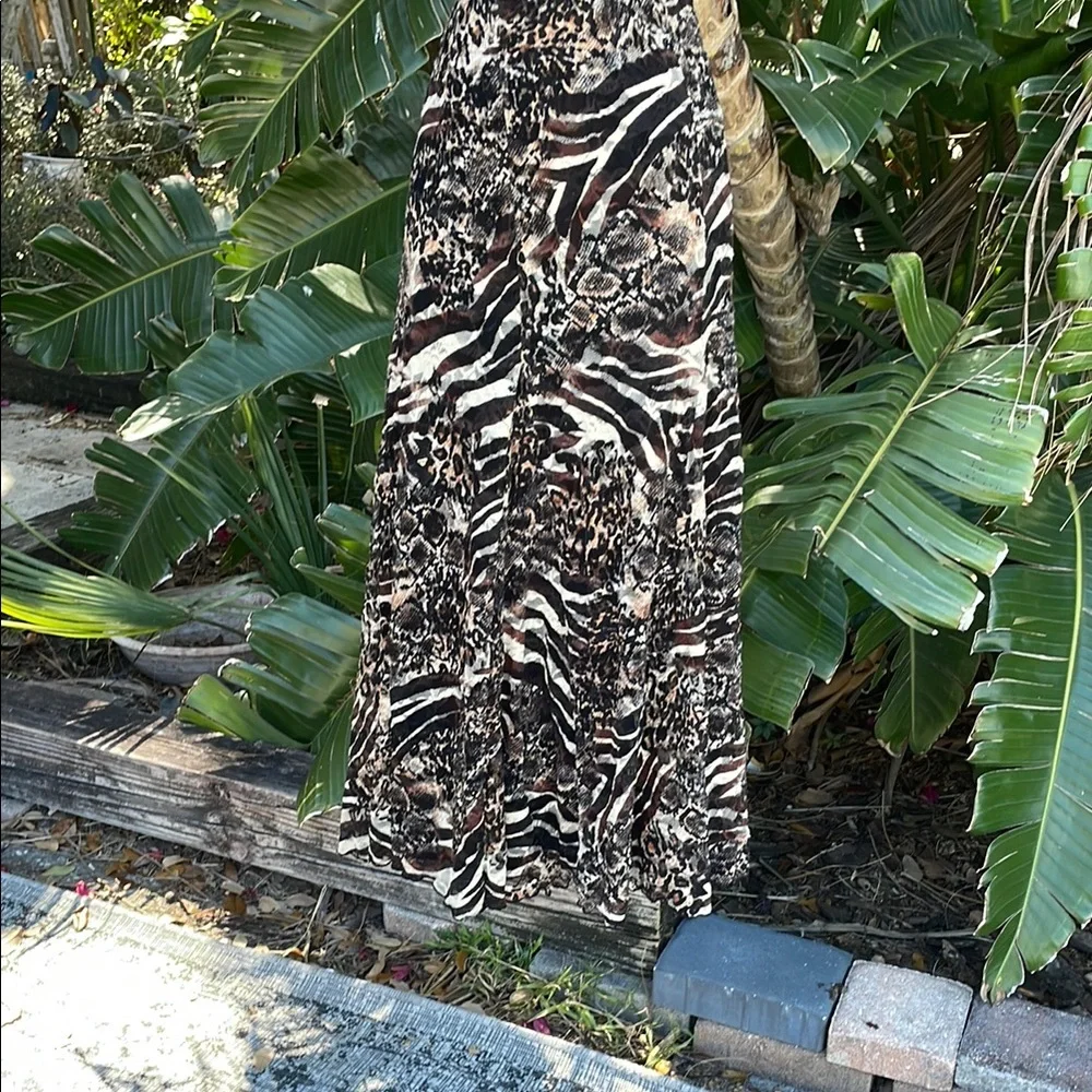 Chico's Black and White Maxi Skirt Resort Wear A-Line
